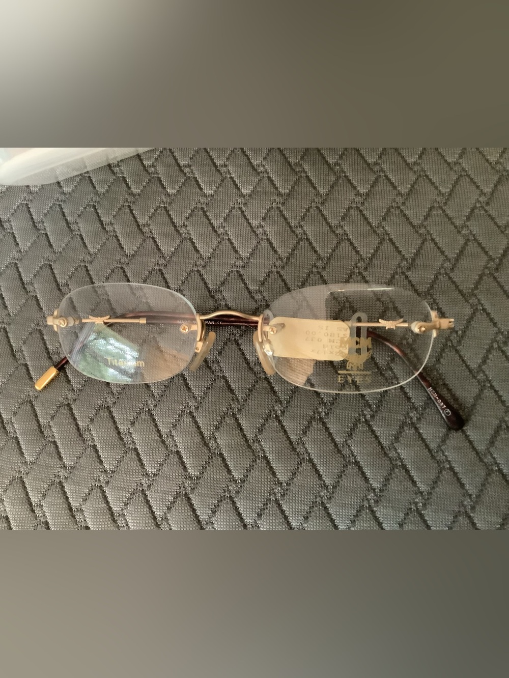 MCM Rimless Gold Frame Glasses with Brown Temples